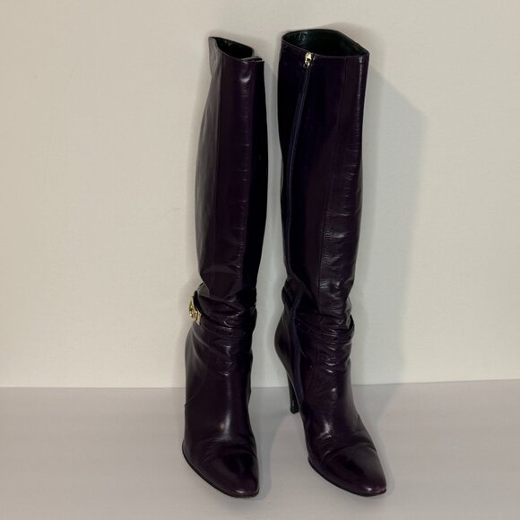 Gucci Luscious Purple Leather Boots Size 7.5 B - Picture 4 of 15